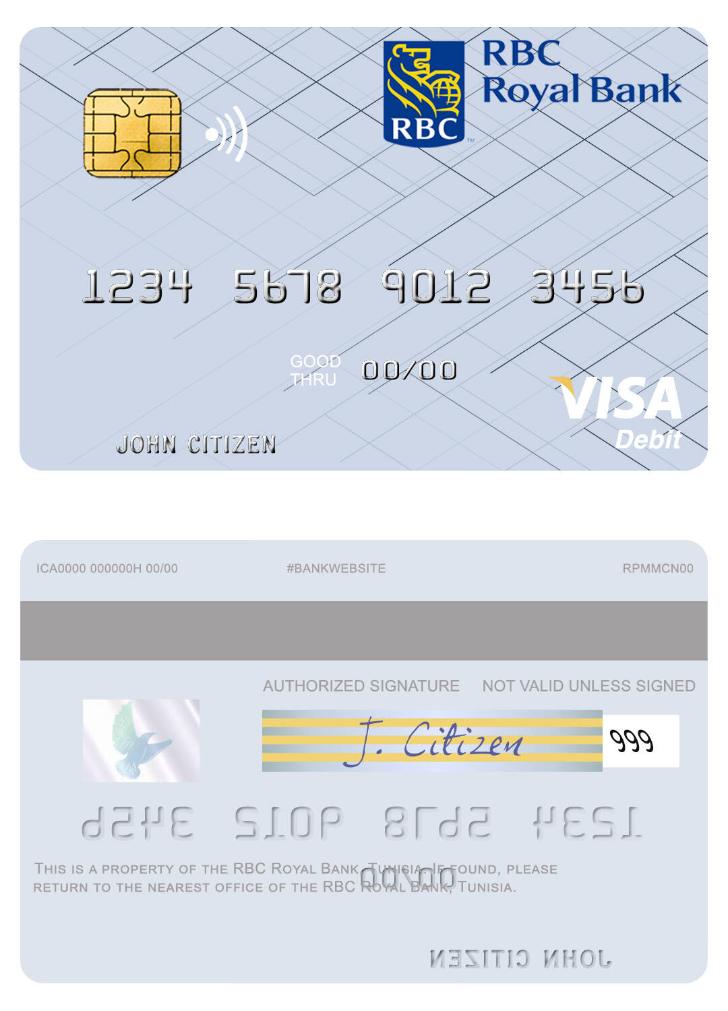Tunisia RBC Royal Bank visa debit card